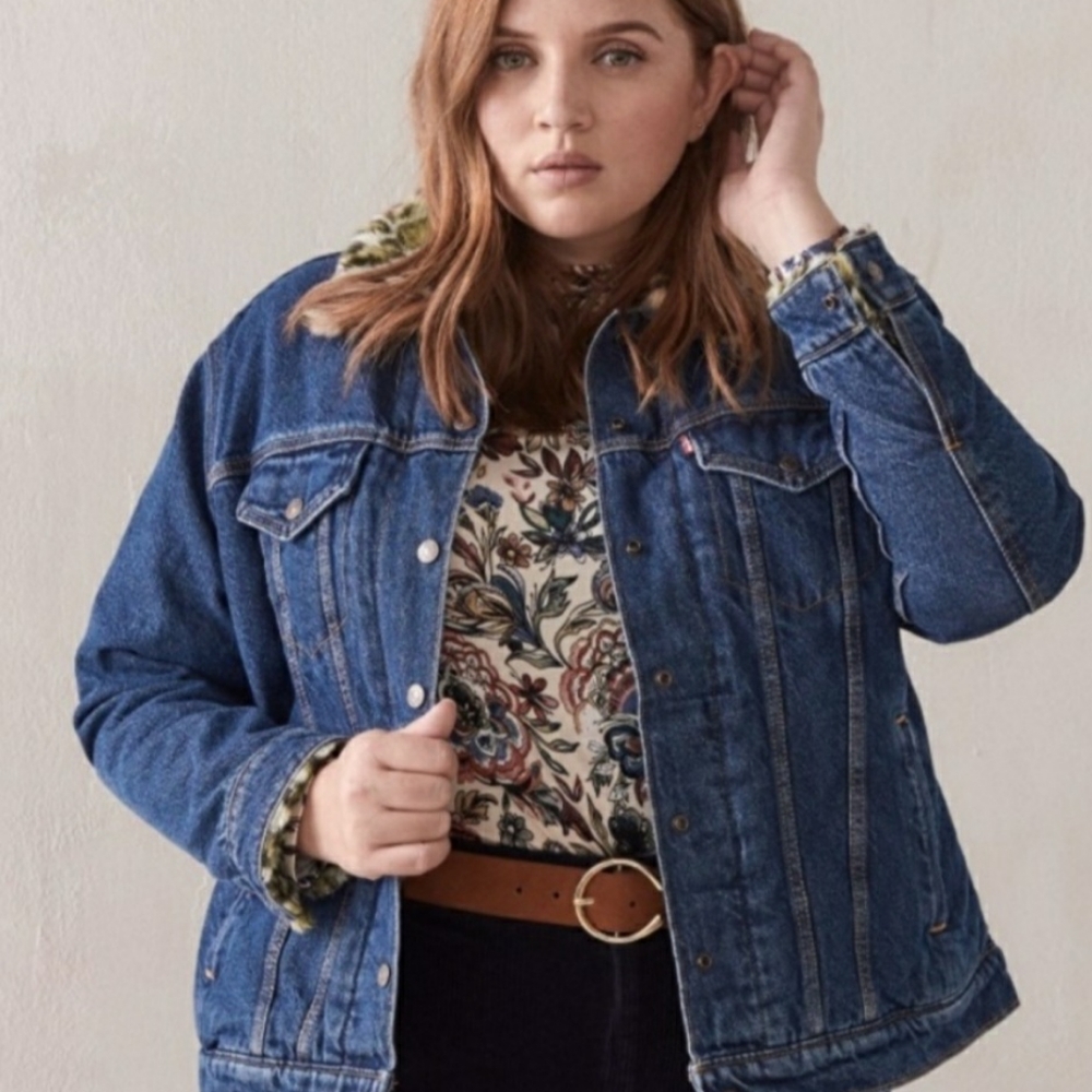 Levis Jean Jacket Leopard Lined 3X 🆕️